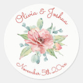 Waterverf Bloem Ontwerp Bruiloft Stickers (Voorkant)