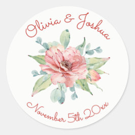 Waterverf Bloem Ontwerp Bruiloft Stickers