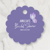 Waterverf bloem paarse vlinder bruidsdouche  bedankjes labels (Achterkant)