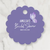 Waterverf bloem paarse vlinder bruiloft  bedankjes labels (Voorkant)