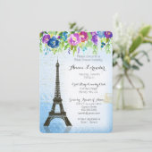 Waterverf Bloem Paris Bridal Shower Kaart (Staand voorkant)