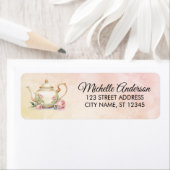 Waterverf Bloem Pot Retouradres Label (Insitu)