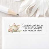 Waterverf Bloem Pot Retouradres Label (Insitu)