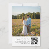 Waterverf Bloem QR Code Foto Bruiloft Kaart (Achterkant)