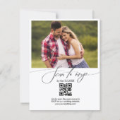 waterverf bloem qr code rsvp foto bruiloft kaart (Achterkant)