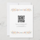 Waterverf Bloem QR Code Trouwfeest met Wilde Bloem Kaart (Achterkant)