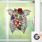 Waterverf Bloem Ribbenkast Raamsticker (Huis)