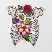 Waterverf Bloem Ribbenkast Raamsticker (Vel)