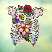 Waterverf Bloem Ribbenkast Raamsticker (Vel 3)