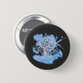 waterverf bloem ronde button 5,7 cm (Voorkant /achterkant)