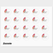 Waterverf Bloem Ronde Sticker (Vel)
