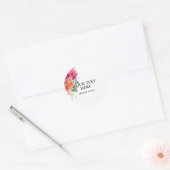 Waterverf Bloem Ronde Sticker (Envelop)
