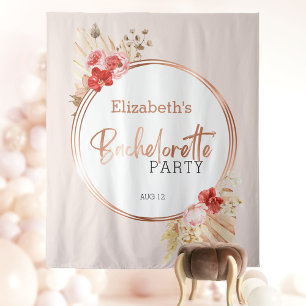 Waterverf Bloem Roos Bachelorette Feest Achtergron Wandkleed