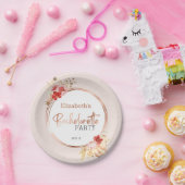 Waterverf Bloem Roos Bachelorette Feest Papieren Bordje (Feest)