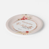 Waterverf Bloem Roos Bachelorette Feest Papieren Bordje (Gekanteld)