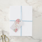 Waterverf bloem ROOS  Cadeaulabel (Met Touw)