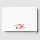 Waterverf Bloem Roze Blush Goud Bruiloft Gastenboek (Achterkant)