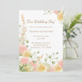 Waterverf Bloem Roze Elegant Chic Bruin Schrift Kaart (Staand voorkant)