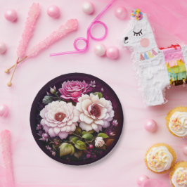 Waterverf Bloem Roze en Paarse Bloemen Papieren Bordje