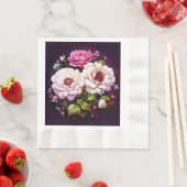 Waterverf Bloem Roze en Paarse Bloemen Servet (Insitu)