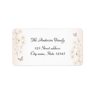 Waterverf Bloem & Roze Gingham Verzendlabels Etiket
