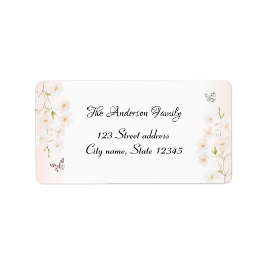 Waterverf Bloem & Roze Gingham Verzendlabels Etiket (Voorkant)
