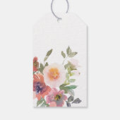 Waterverf Bloem Roze Groen Bruiloftsfeest Cadeaulabel (Achterkant)