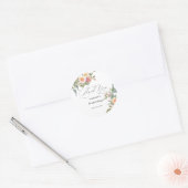 Waterverf Bloem Roze Groene Bruidsdouche Ronde Sticker (Envelop)