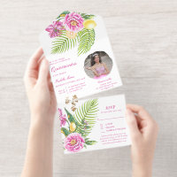 Waterverf Bloem Roze Pioen Foto Quinceañera