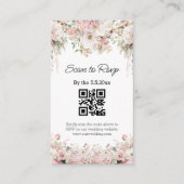 waterverf bloem roze qr code rsvp bruiloft informatiekaartje (Voorkant)