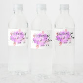 Waterverf Bloem Roze Trouw Waterfles Label Etiket (Flessen)