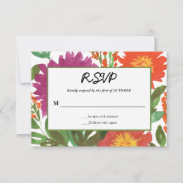 Waterverf Bloem RSVP Kaart