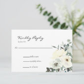 Waterverf Bloem RSVP-reactiekaart RSVP Kaartje (Staand voorkant)