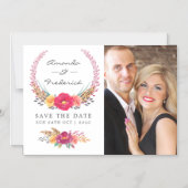 Waterverf Bloem Safari Bruiloft Bewaar de Datum Magnetische Uitnodiging (Voorkant)