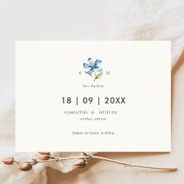 Waterverf bloem Save the Date Kaart