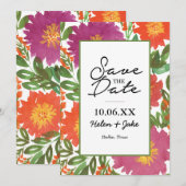 Waterverf Bloem Save the Date Uitnodiging (Voorkant / Achterkant)