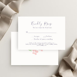 Waterverf Bloem Schrift Bruiloft RSVP Kaart