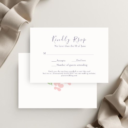 Waterverf Bloem Schrift Bruiloft RSVP Kaart