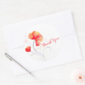 Waterverf bloem sinaasappel bruiloft dank u sticke ronde sticker (Envelop)