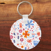 Waterverf Bloem Sleutelhanger (Voorkant)