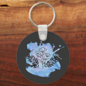 waterverf bloem sleutelhanger (Voorkant)
