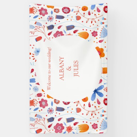 Waterverf Bloem Spandoek (Verticaal)