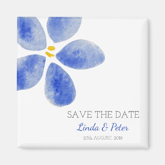 Waterverf bloem Sparen de datum trouwmagneet Magneet (Voorkant)