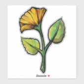 Waterverf bloem sticker (Vel)