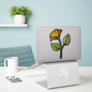 Waterverf bloem sticker