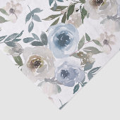 Waterverf Bloem Stof Blauw Bloem  Halsdoek Wrap Tissuepapier (Detail)