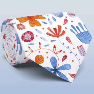 Waterverf Bloem Stropdas