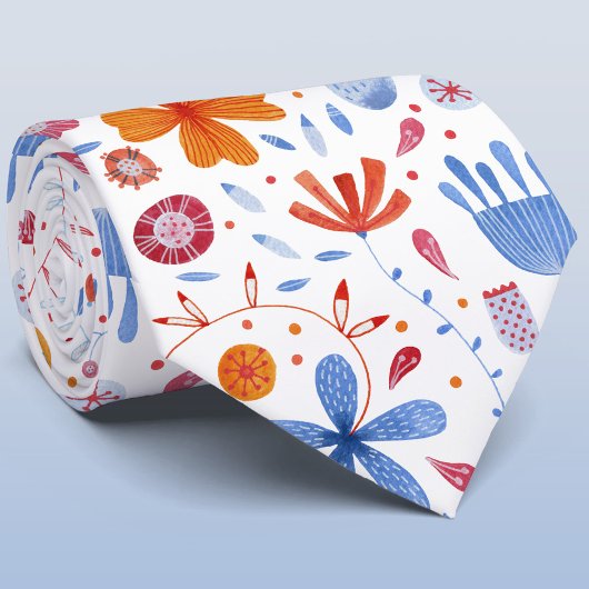 Waterverf Bloem Stropdas