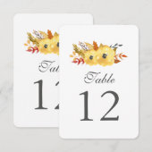 Waterverf Bloem Tafel Nummer Kaarten (Voorkant / Achterkant)