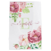 Waterverf bloem tas met monogram medium cadeauzakje (Achterkant)